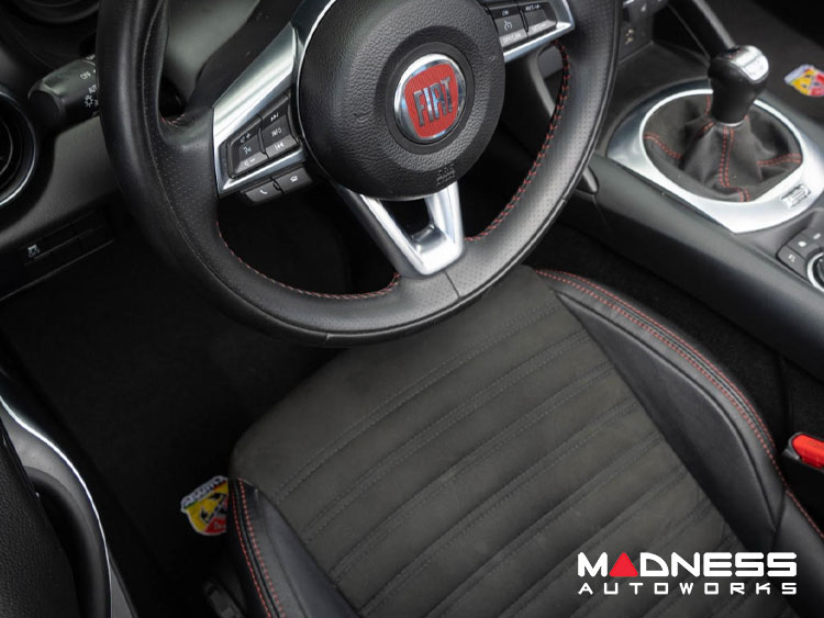 FIAT 124 Floor Mats - Black Carpet w/ ABARTH Crest